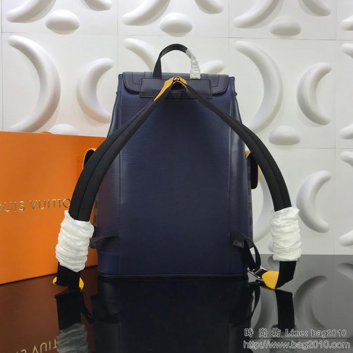 路易威登LV女包 頂級原單 M51458黃 Epi貼飾版 Christopher雙肩包 可調節肩帶 頂部手柄方便肩背與手提  ydh2706